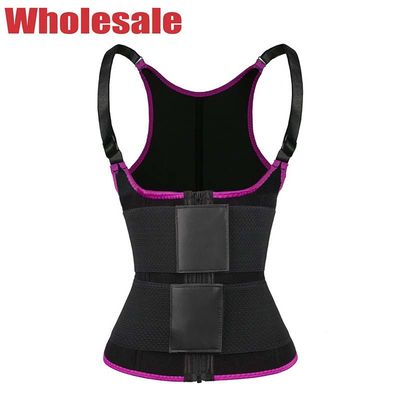 Pink 5xl Sauna Vest Workout Waist Trainer Vest With Double Belt