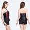 Polyester S Halter Bustier Dress Red And Black Bustier And Corset