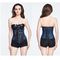 2XL Blue Overbust Steel Bone Bustier And Corset For Weight Loss